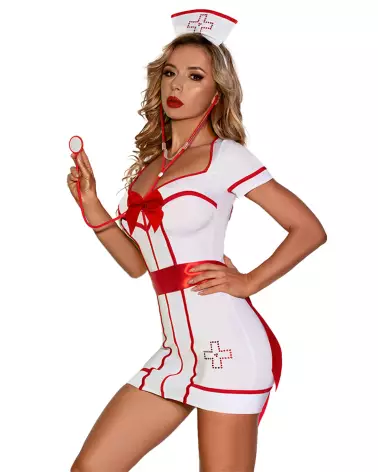 Tenue infirmière sexy Paris Hollywood L/XL pour jeux de rôle-1