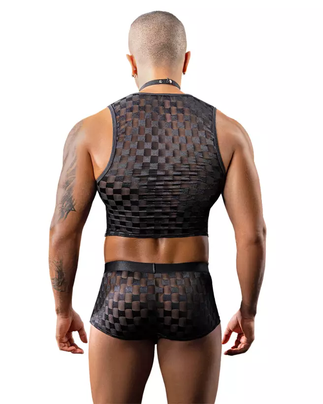 Tenue de serveur noir Paris Hollywood pour homme en déguisement-2