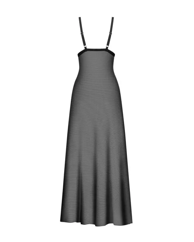Image de la Nuisette Obsessive Vila Blanes noire avec broderie florale-6