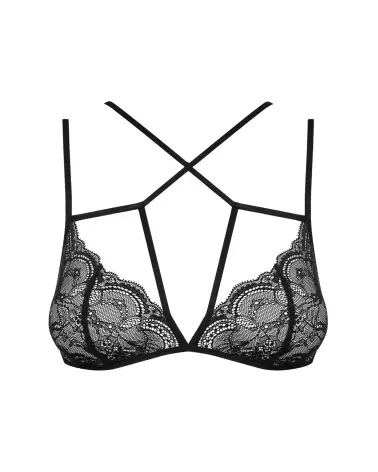 Image du demi-soutien-gorge noir Frivolla par Obsessive avec dentelle délicate et lanières ajustables-2