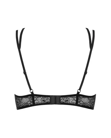 Image du demi-soutien-gorge noir Frivolla par Obsessive avec dentelle délicate et lanières ajustables-3