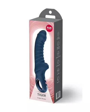Image du vibromasseur FUN FACTORY TIGER NIGHT BLEU, optimal pour stimulation du Point G-2