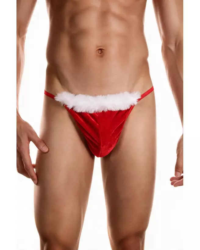 string velours Père Noël rouge homme Paris Hollywood déguisement sexy lingerie masculine Noël accessoire fête origina-1
