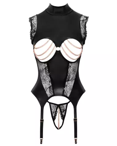 Basque femme Abierta Fina body dentelle noire lingerie sexy érotique tenue raffinée sensualité dessous féminins-7