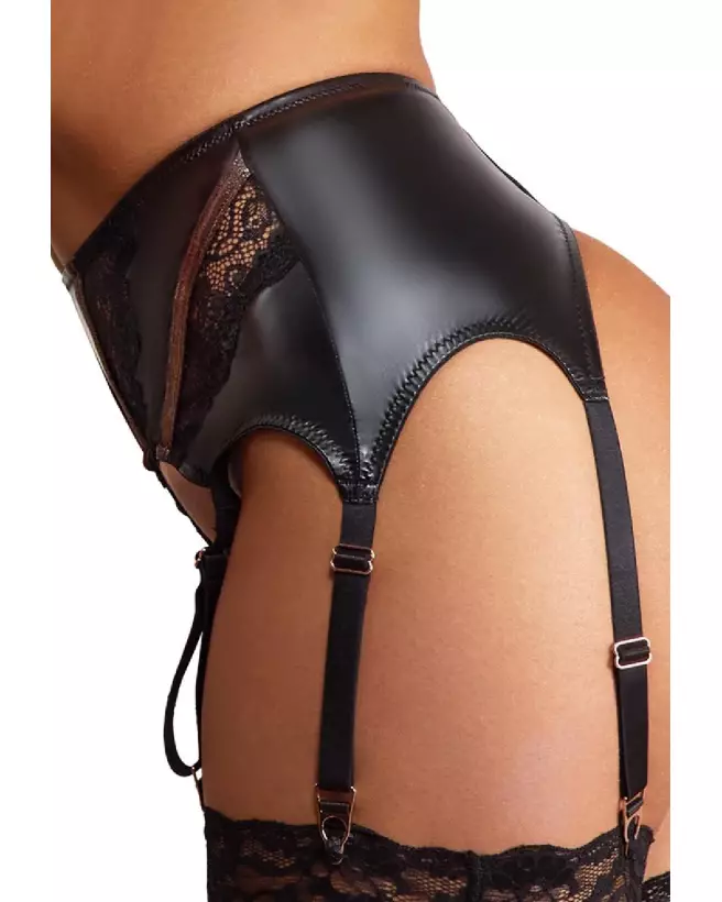 Ensemble lingerie sexy Shelf Bra Susp Set Abierta Fina soutien-gorge ouvert porte-jarretelles raffiné dessous sensuel-7