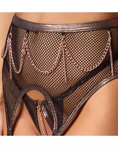ensemble lingerie sexy résille Abierta Fina bra suspender set net soutien-gorge porte-jarretelles femme dessous séduisan-6