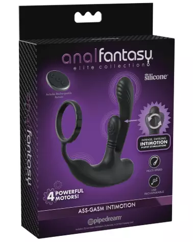 stimulateur de prostate AFE Ass-Gasm IntiMotion Black Anal Fantasy Elite silicone sextoy anal masculin anneau pénien stim-1
