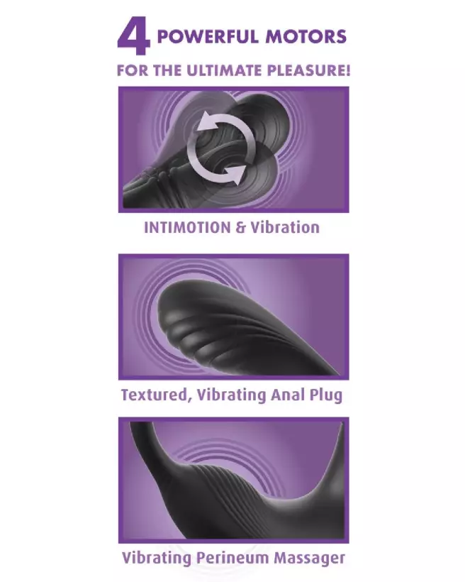 stimulateur de prostate AFE Ass-Gasm IntiMotion Black Anal Fantasy Elite silicone sextoy anal masculin anneau pénien stim-4