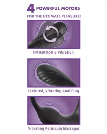 stimulateur de prostate AFE Ass-Gasm IntiMotion Black Anal Fantasy Elite silicone sextoy anal masculin anneau pénien stim-4