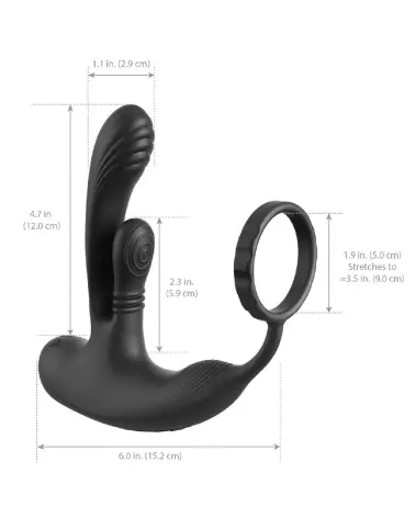 stimulateur de prostate AFE Ass-Gasm IntiMotion Black Anal Fantasy Elite silicone sextoy anal masculin anneau pénien stim-7