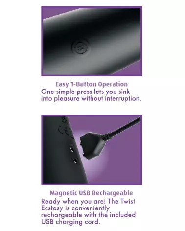 stimulateur anal AFE Twist Ecstacy Black Anal Fantasy Elite silicone ergonomique plaisir intense sextoy anal noir-4