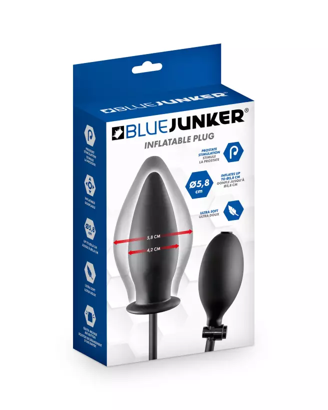plug anal gonflable BLUE JUNKER noir silicone stimulation plaisir anal sextoy accessoire adulte-2