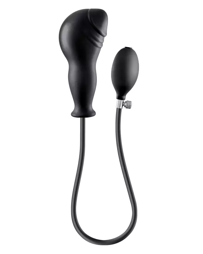 Plug anal gonflable noir BLUE JUNKER en silicone pour stimulation anale adulte-3