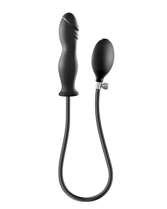 Plug anal gonflable noir BLUE JUNKER en silicone pour stimulation anale adulte-4