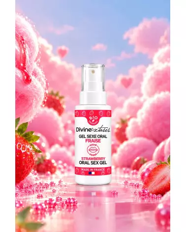gel sexe oral fraise 50ml Divine Xtases lubrifiant comestible stimulant femme plaisir intense saveur fruitée-3