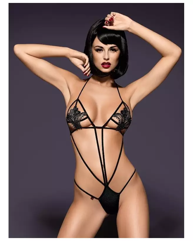 Image du Body Luiza Noir par Obsessive, lingerie élégante et confortable-2