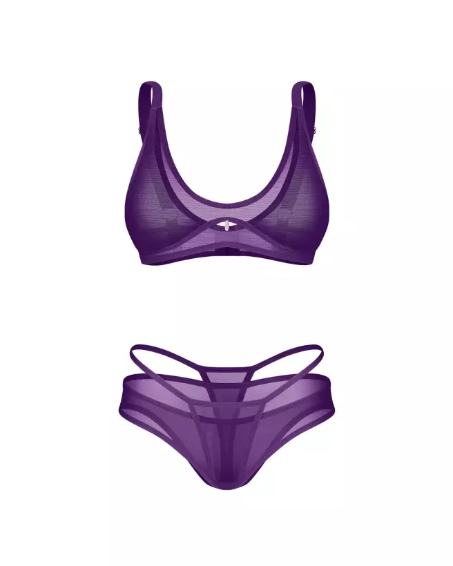 ensemble lingerie sexy Obsessive violet soutien-gorge string ajustable femme sensualité confort élégance-5