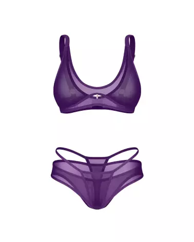 ensemble lingerie sexy Obsessive violet soutien-gorge string ajustable femme sensualité confort élégance-5