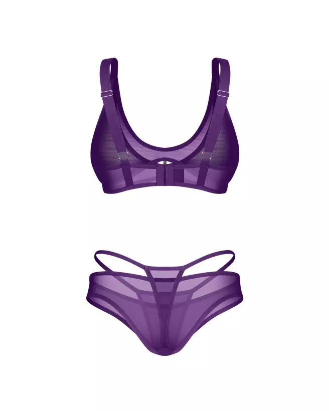 ensemble lingerie sexy Obsessive violet soutien-gorge string ajustable femme sensualité confort élégance-6