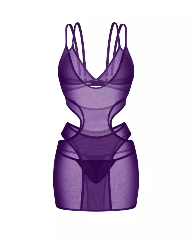 Vibres nuisette et string Obsessive ensemble lingerie sexy femme violet confortable-5