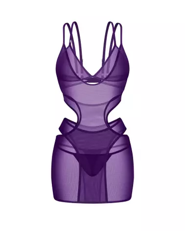 Vibres nuisette et string Obsessive ensemble lingerie sexy femme violet confortable-5