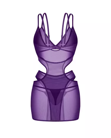 Vibres nuisette et string Obsessive ensemble lingerie sexy femme violet confortable-6