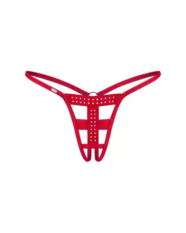 Shiny obsession string ouvert Obsessive lingerie sexy femme satinée cristaux scintillants extensible-8