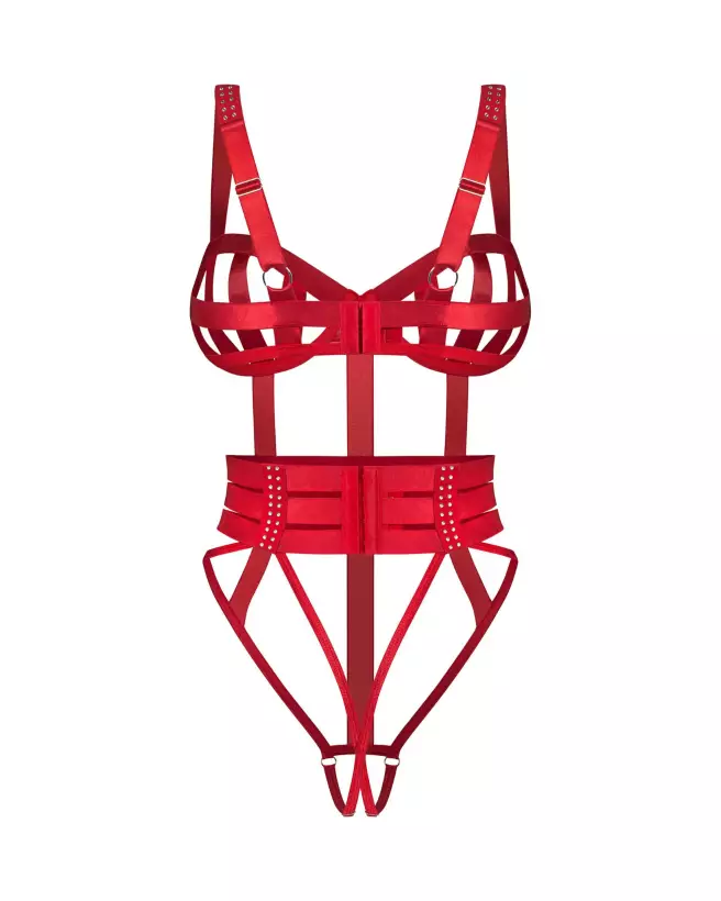 body ouvert shiny obsession obsessive lingerie sexy satinée cristaux scintillants bonnets à armatures dessous glamour fe-8