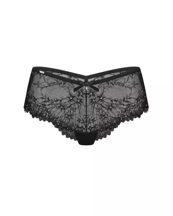 Shorty sexy dentelle noire Sparkly Night Obsessive, lingerie femme glamour, détails scintillants, sous-vêtement conforta-10