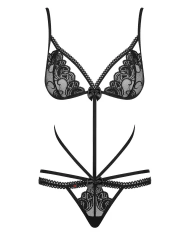 Body Wonderia Noir Obsessive en dentelle élégante et séduisante-5