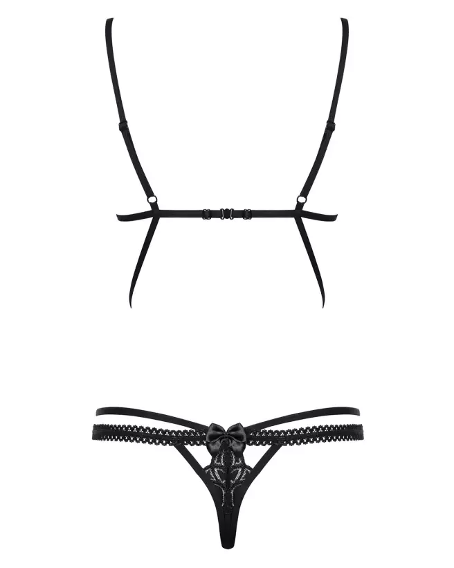 Body Wonderia Noir Obsessive en dentelle élégante et séduisante-6