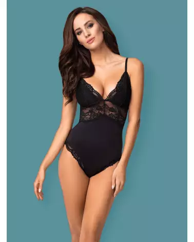 Body noir 810-TED-1 Obsessive en dentelle élégante-3