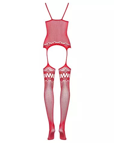 F214 Bodystocking rouge Obsessive en maille séduisante-6