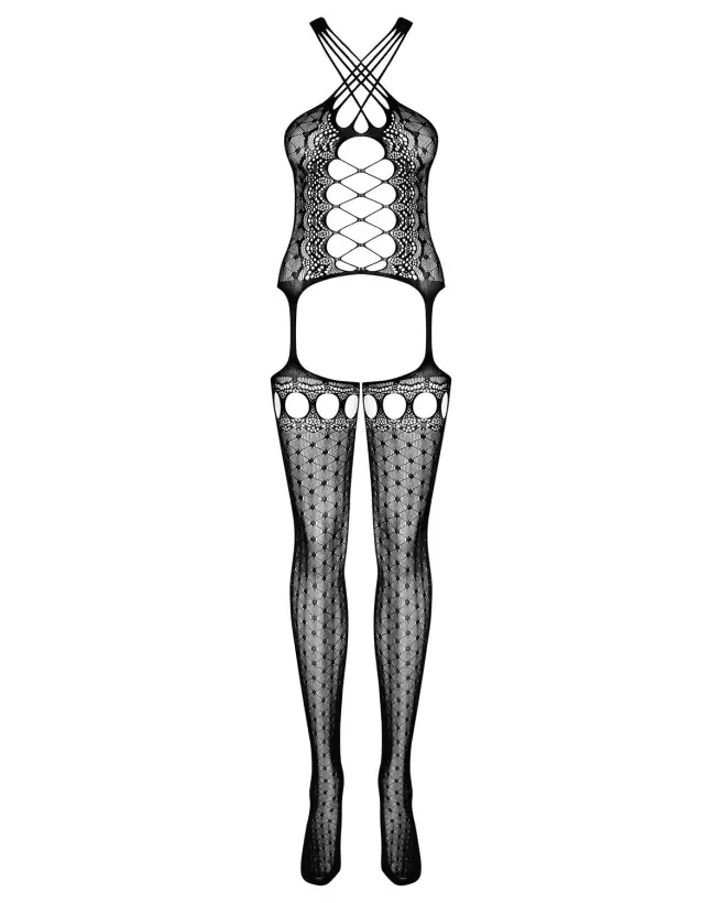 Image du Bodystocking G313 Noir par Obsessive, lingerie résille élégante-5