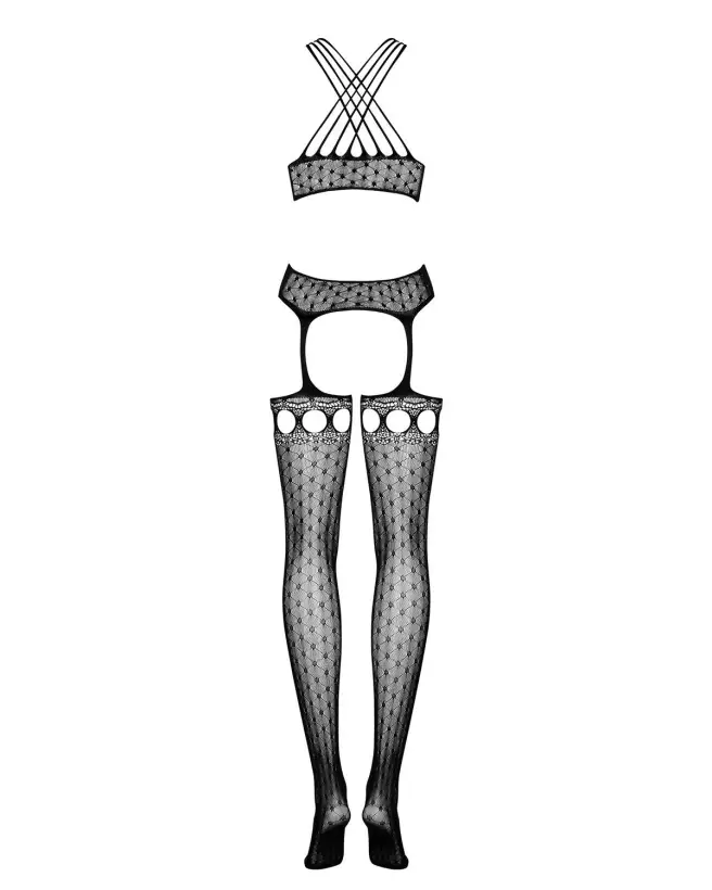Image du Bodystocking G313 Noir par Obsessive, lingerie résille élégante-6
