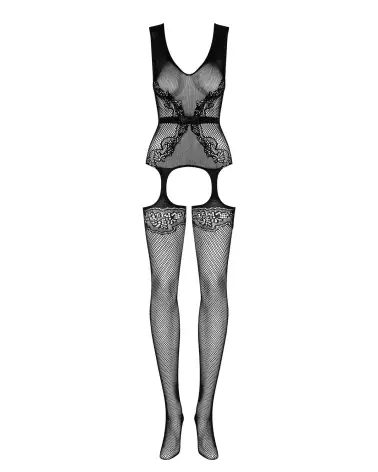 Bodystocking F217 noir élégant par Obsessive en maille fine-5
