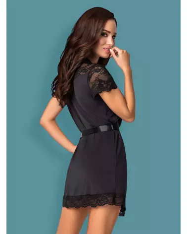 Peignoir noir Obsessive 810-PEI-1 élégant et confortable-4