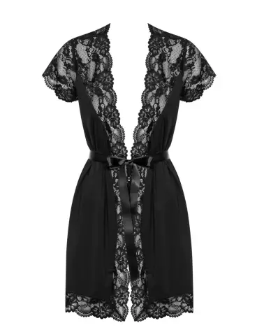 Peignoir noir Obsessive 810-PEI-1 élégant et confortable-5