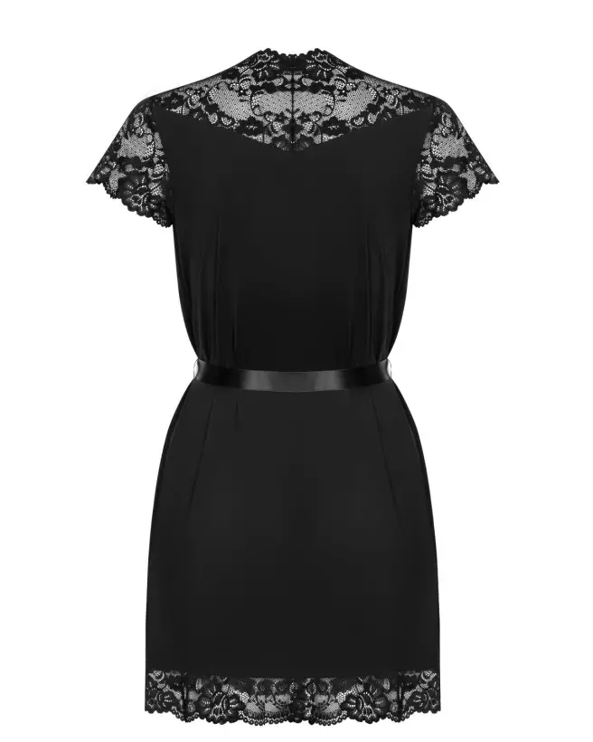 Peignoir noir Obsessive 810-PEI-1 élégant et confortable-6