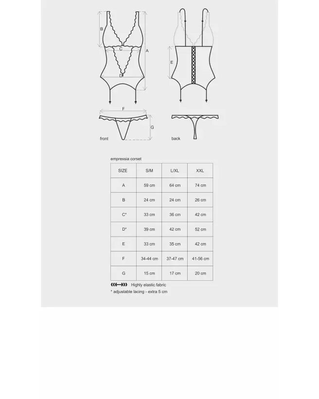 Guêpière Emperita noire Obsessive avec corset et serre-taille élégants-5