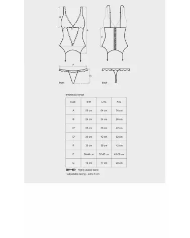 Guêpière Emperita noire Obsessive avec corset et serre-taille élégants-5