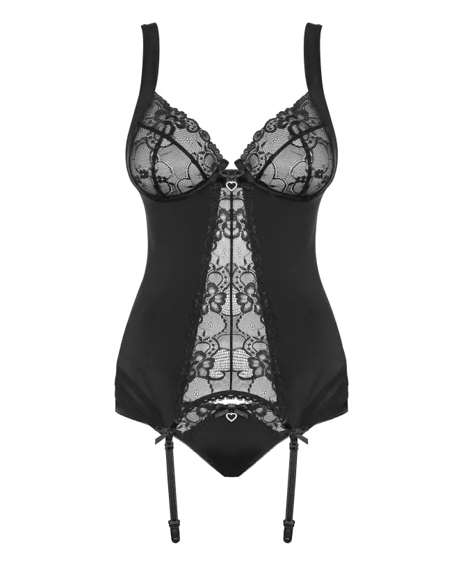 Guêpière Heartina noire Obsessive élégante et séduisante-5