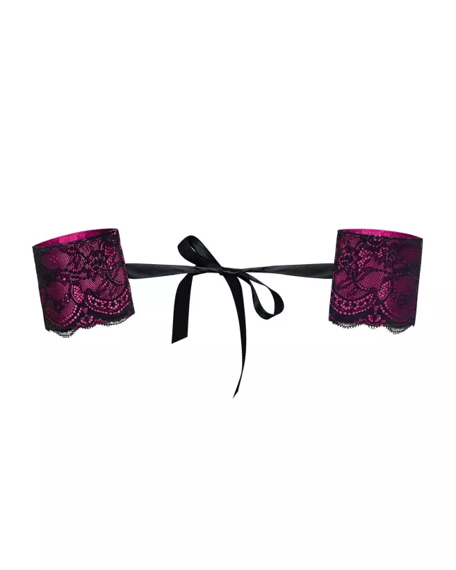 Menottes Roseberry Obsessive en Noir et Fuchsia pour jeux BDSM-3