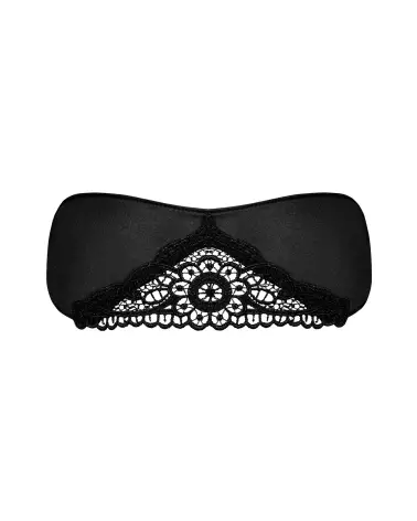 Masque en satin noir Obsessive pour jeux érotiques et soirées intimes-3