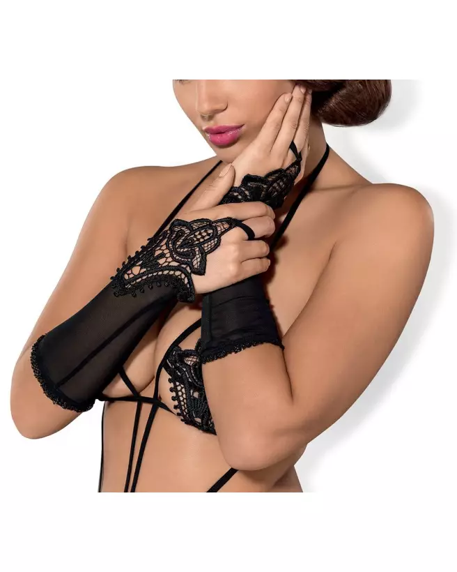 Mitaines Luiza Noir par Obsessive - Élégance et Style-4