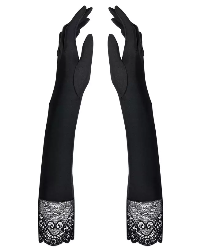 Gants Miamor Noir Obsessive en dentelle élégante pour femme-3