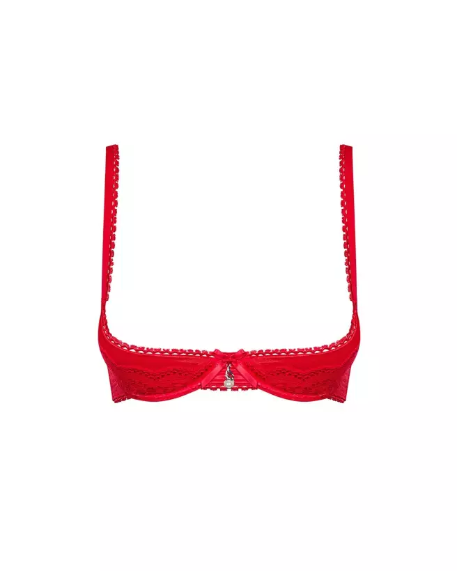 Image du soutien-gorge Lovica Demi rouge par Obsessive, lingerie élégante et confortable-5