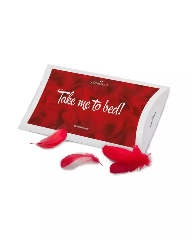 Plumes de lit rouge Obsessive pour jeux sensuels et séduction en chambre-1