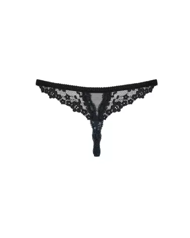Letica String Ouvert Noir par Obsessive, Lingerie Élégante et Séduisante-6