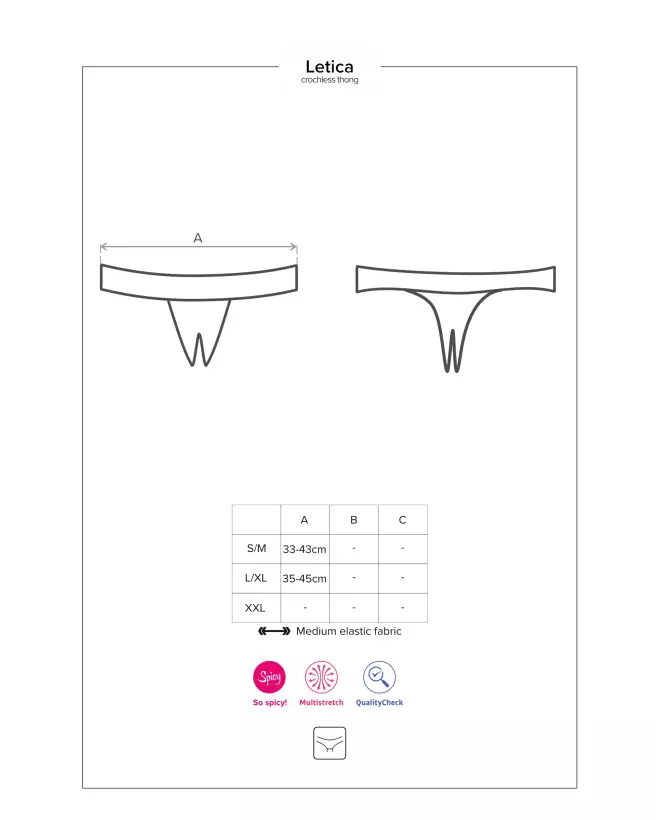 Letica String Ouvert Noir par Obsessive, Lingerie Élégante et Séduisante-7